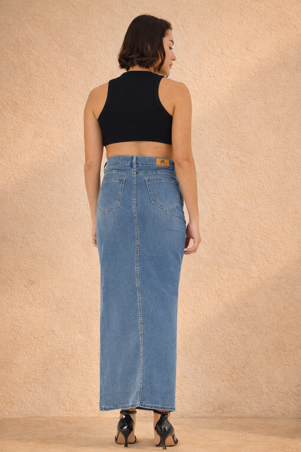 Forgiven Blessed Hand-Painted Denim Maxi Skirt for Women – Faith Edition