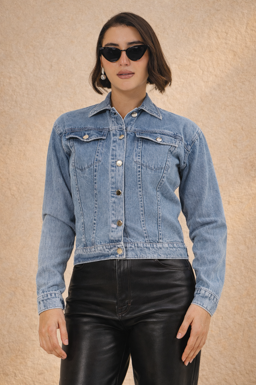 Pink Blossom Hand-Painted Denim Jacket for Women – Limited Edition Floral Art Jacket