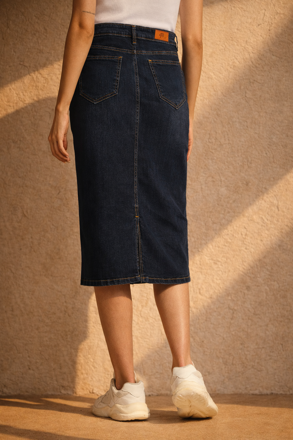 Fierce Inspirational Midi Denim Skirt