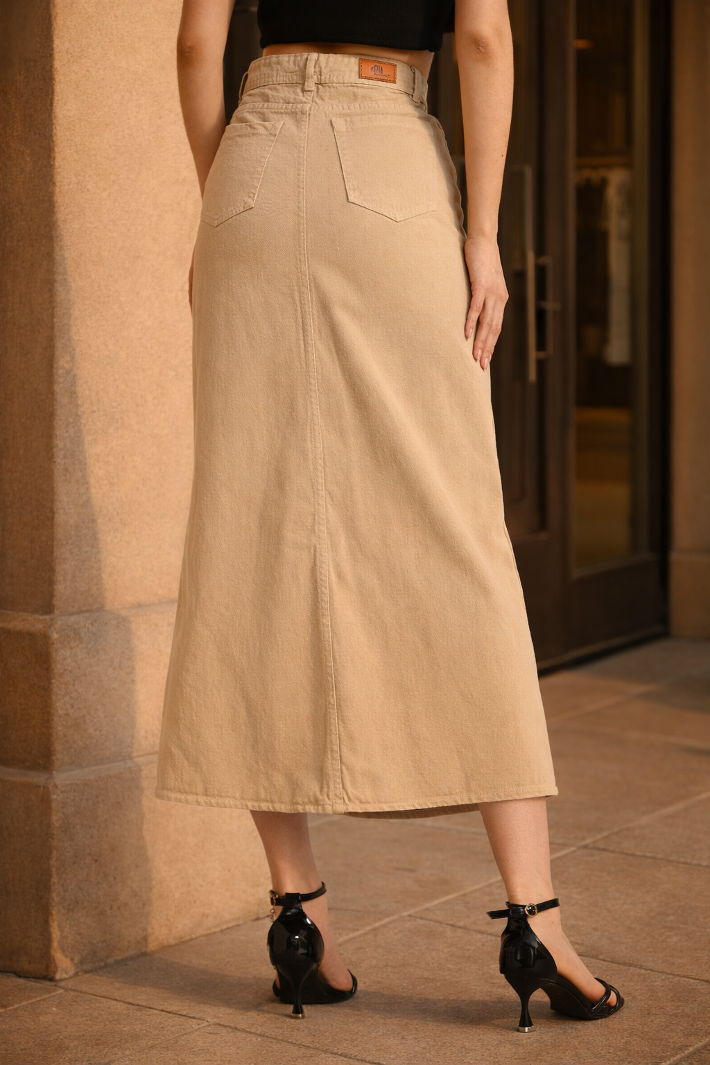 Chosen Hand-Painted Denim Skirt | Faith-Inspired Boho Fashion