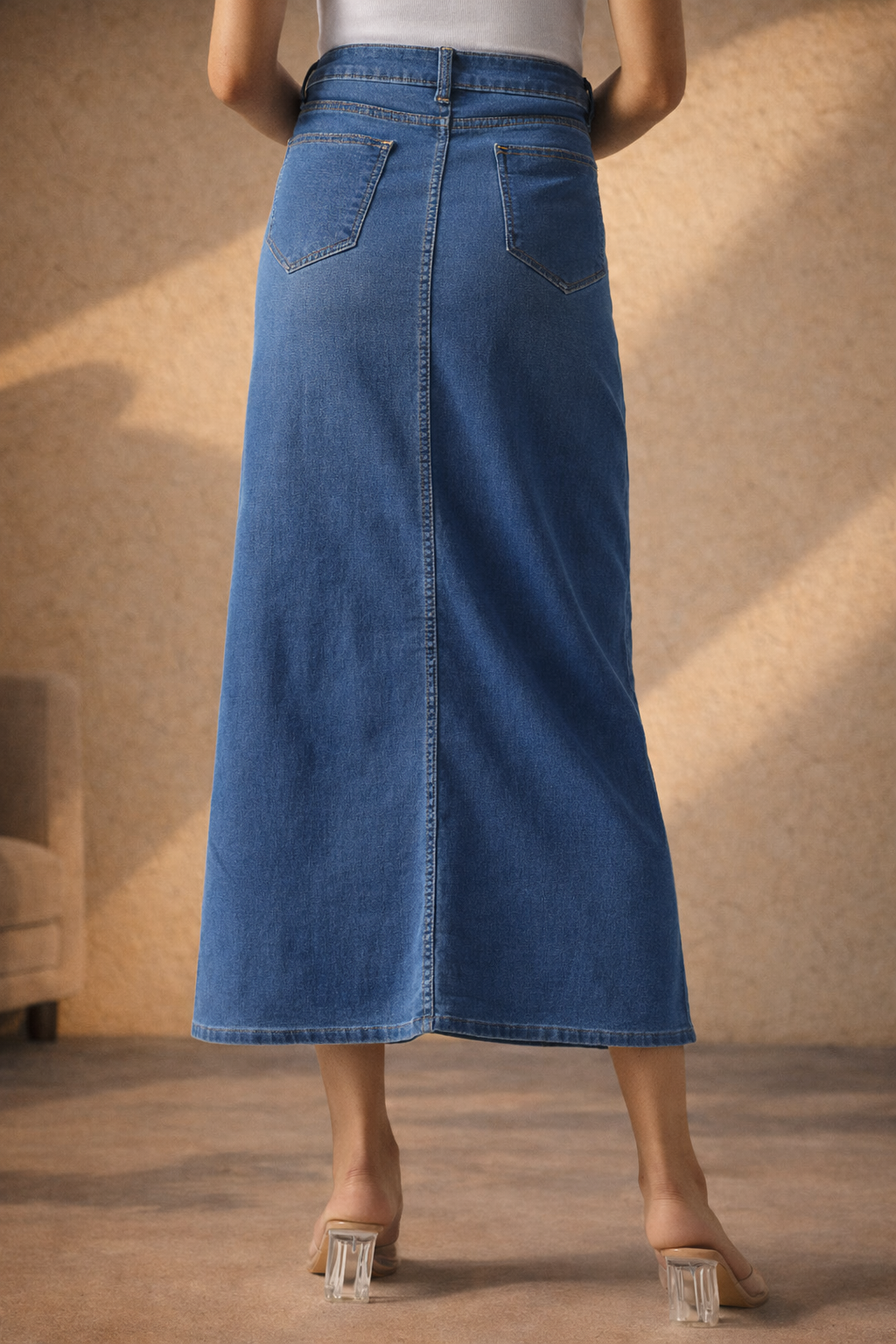 Gotamoda Queen Bee Denim Midi Skirt