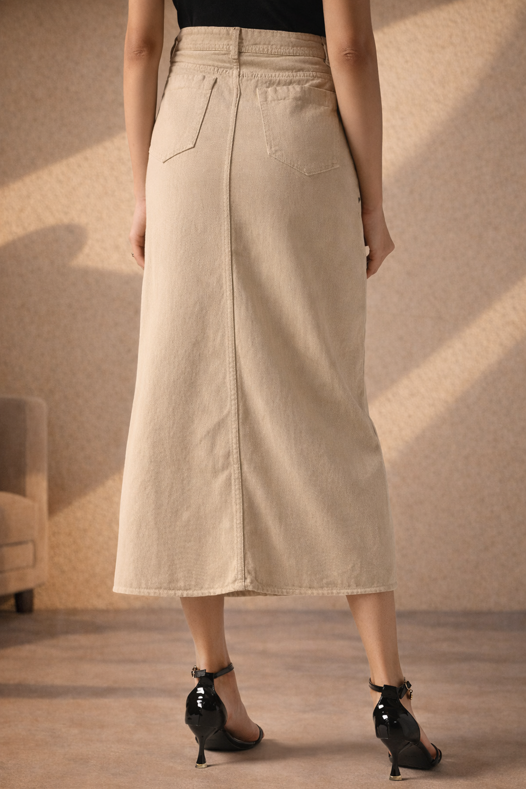 Pop Art Glam Hand Painted Denim Skirt