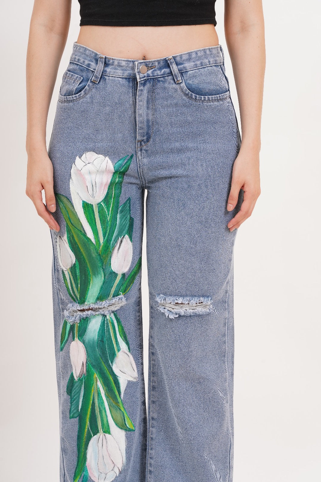 Tulip Bloom Jeans- Non stretch Artist edition