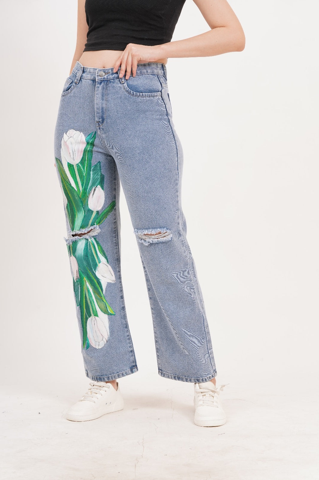Tulip Bloom Jeans- Non stretch Artist edition