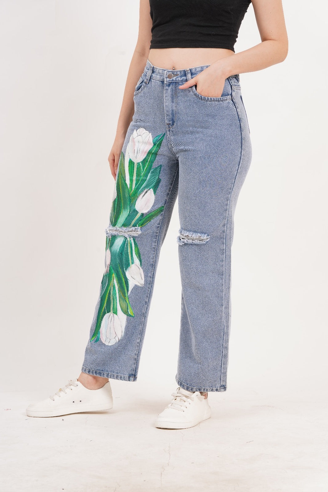 Tulip Bloom Jeans- Non stretch Artist edition