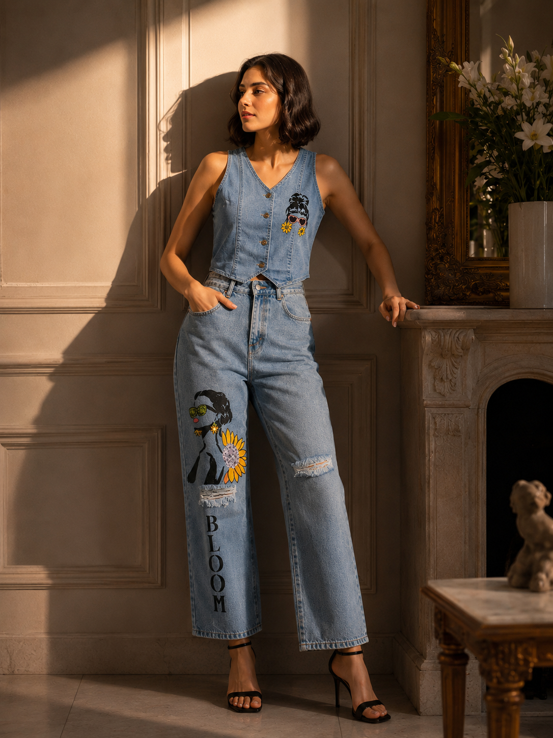 Bloom Babe Denim Set