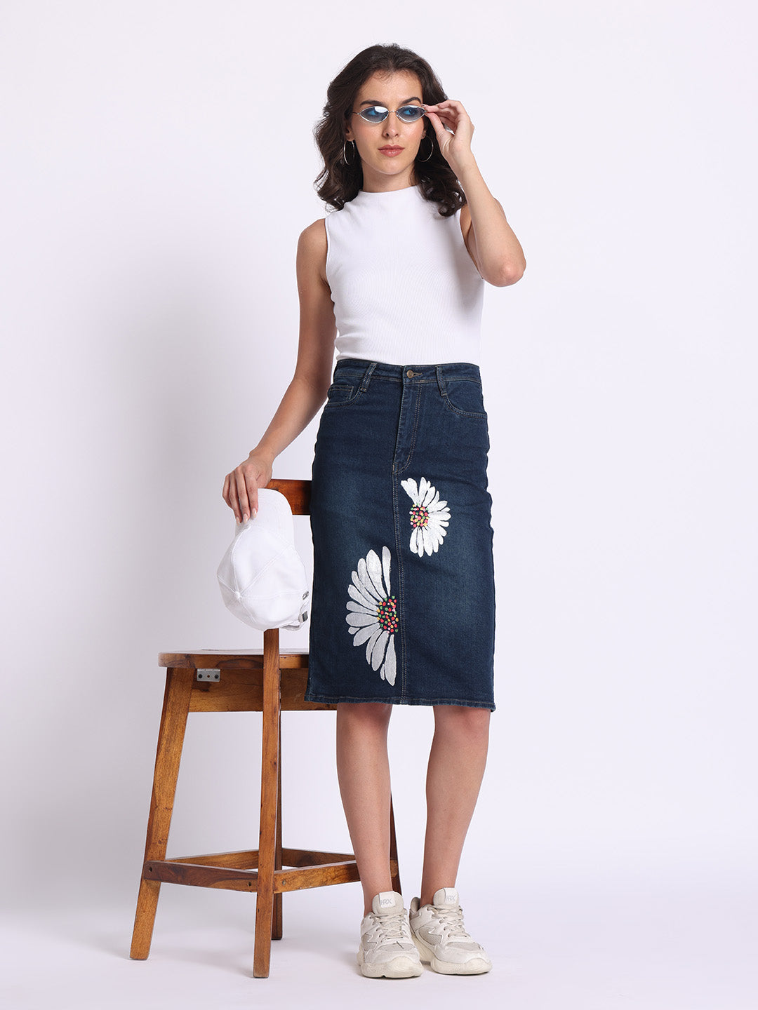 Daisy Dream Denim Midi Skirt