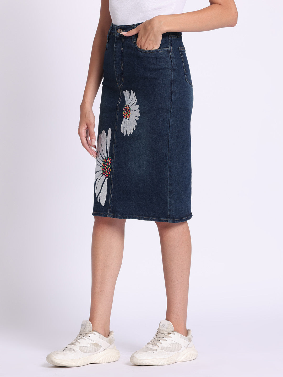 Daisy Dream Denim Midi Skirt