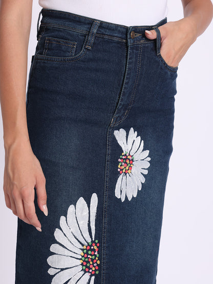 Daisy Dream Denim Midi Skirt