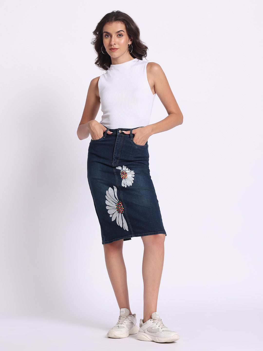 Daisy Dream Denim Midi Skirt