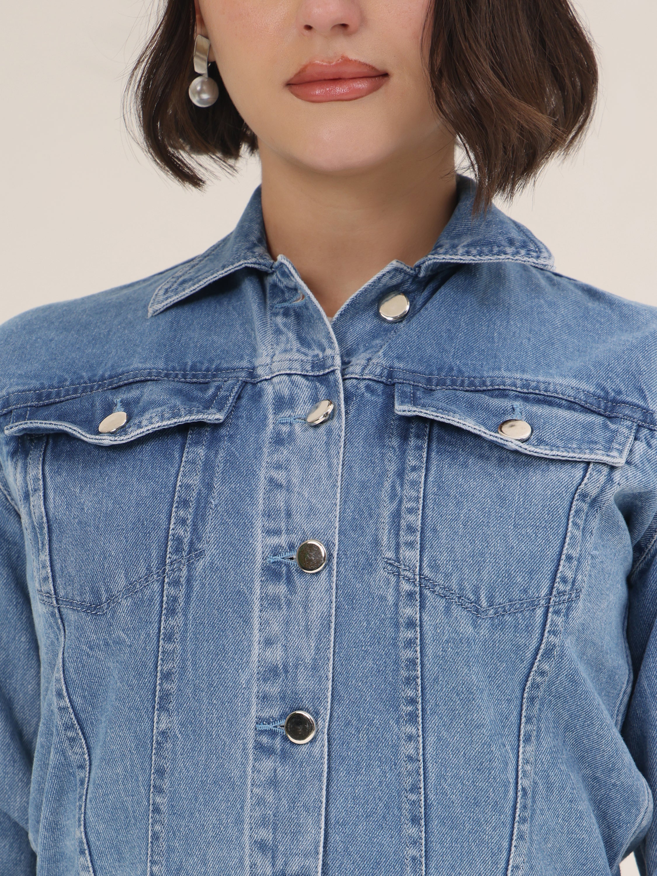 Pink Blossom Hand-Painted Denim Jacket for Women – Limited Edition Floral Art Jacket