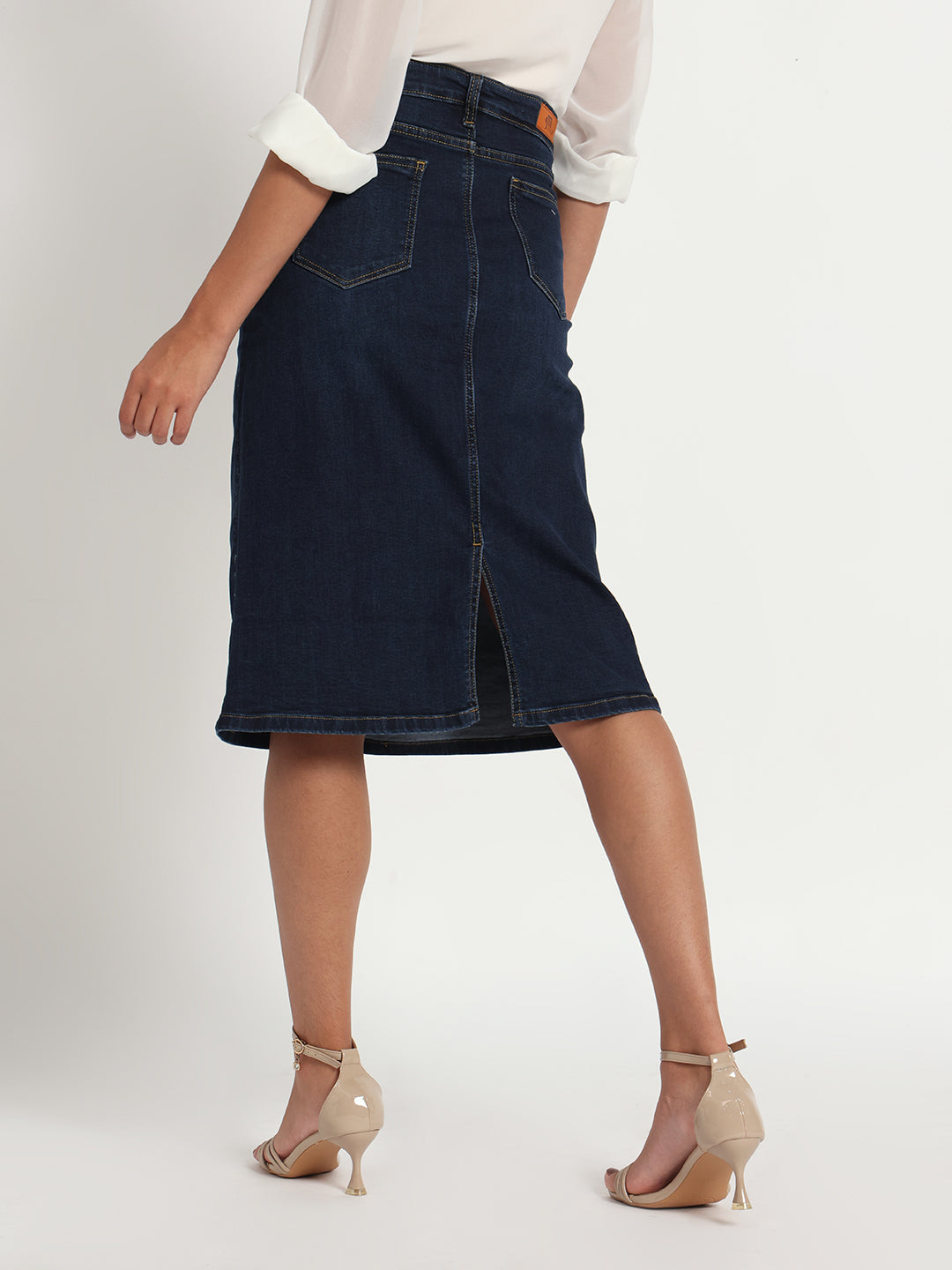 Bloom with Grace Hand-Painted Denim Skirt