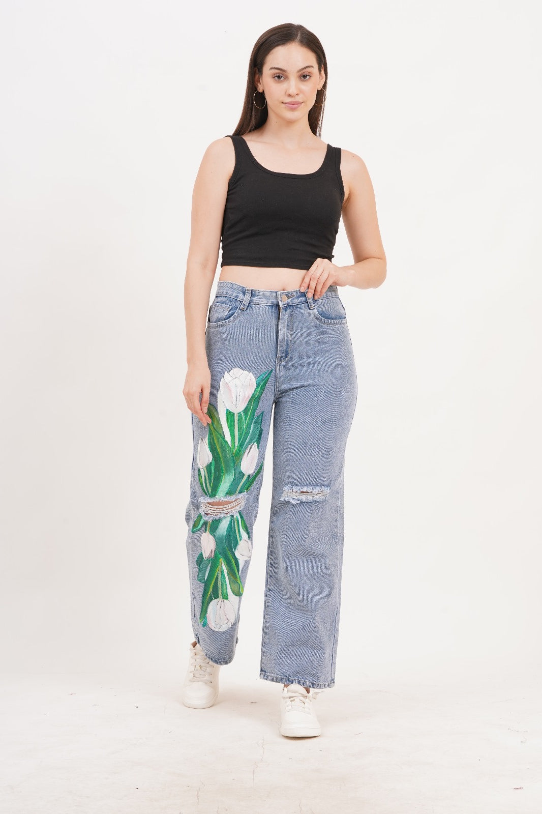 Tulip Bloom Jeans- Non stretch Artist edition