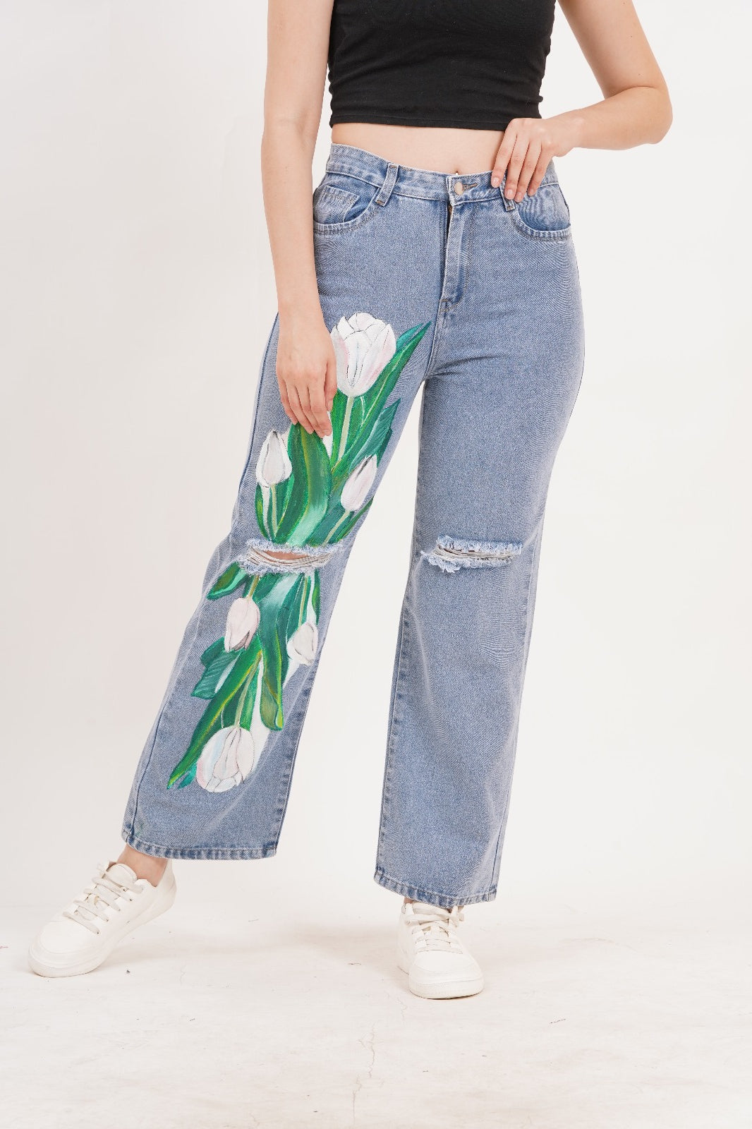 Tulip Bloom Jeans- Non stretch Artist edition