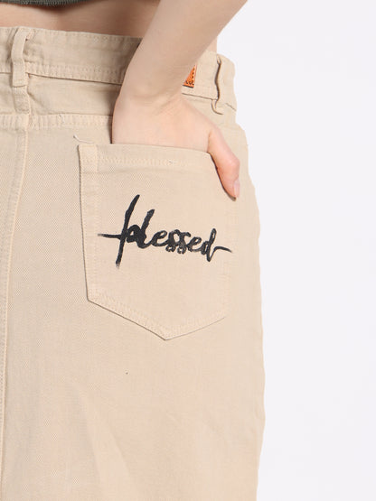 Gotamoda Christian modest skirt in beige with &