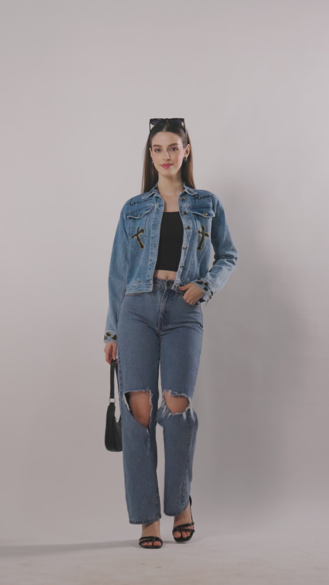 Faith Love Blessed Hand-Painted Denim Jacket | Christian Artwear