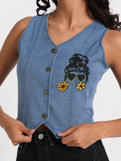 Bloom Babe Denim Set