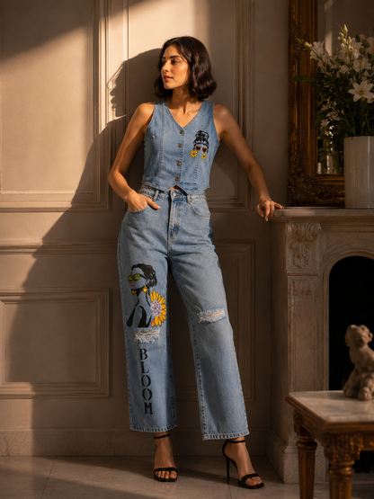 Bloom Babe Denim Set