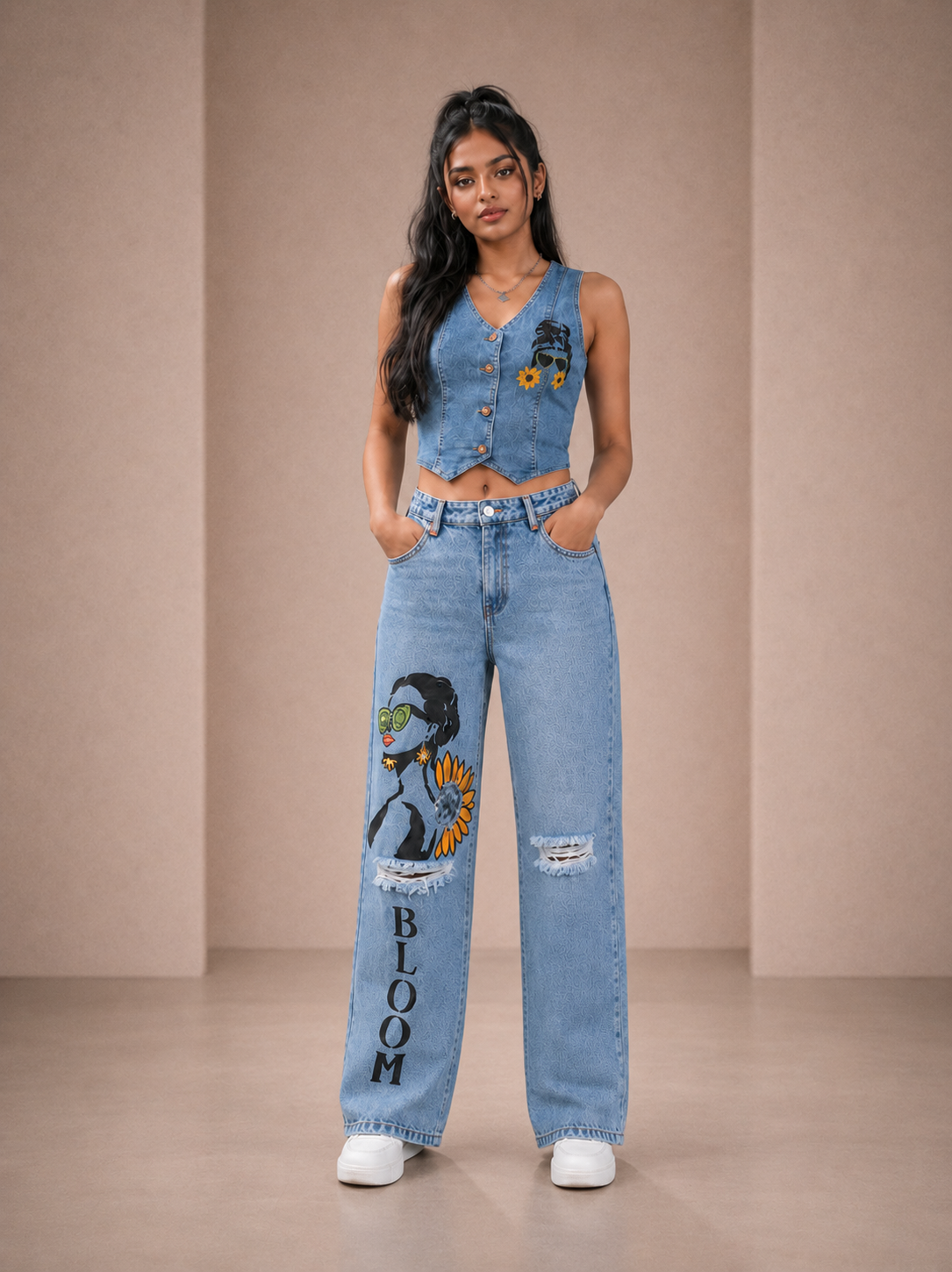 Bloom Babe Denim Set